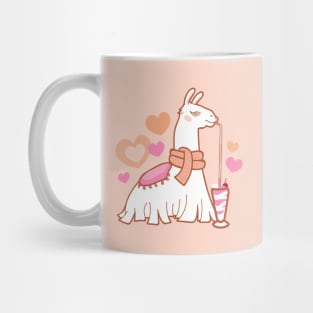 Fancy Pink Llama with Milkshake Mug